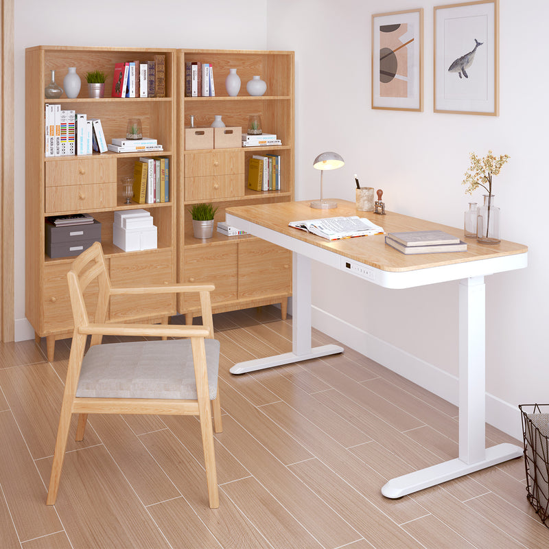 Desk ERGO with 1 motor 120x60xH72-121cm, oak/white - kuva 7