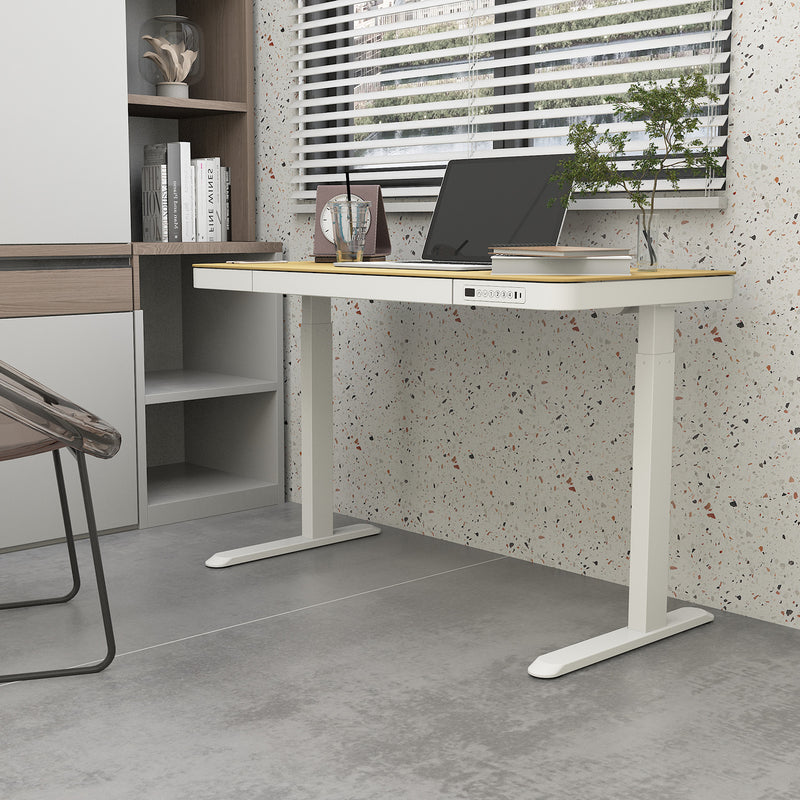 Desk ERGO with 1 motor 120x60xH72-121cm, oak/white - kuva 9