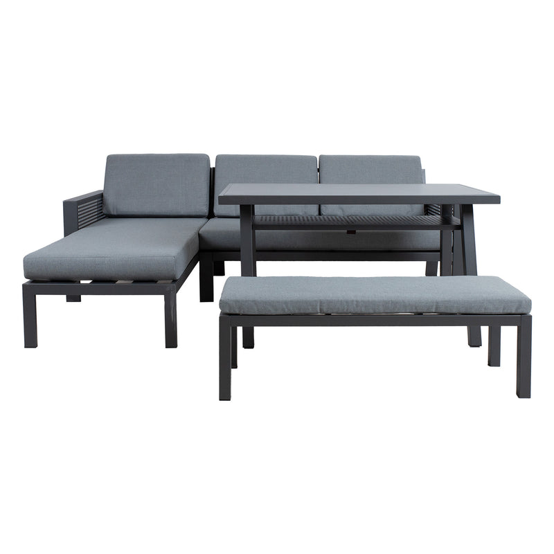 Garden furniture set DELGADO corner sofa, table and bench - kuva 4