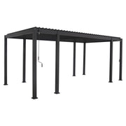 Gazebo MIRADOR-111 with louvred walls 3x6m, dark grey - kuva 6