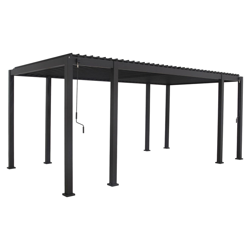 Gazebo MIRADOR-111 with louvred walls 3x6m, dark grey - kuva 6