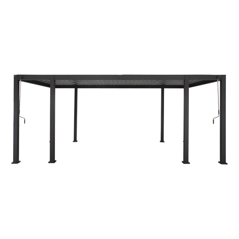 Gazebo MIRADOR-111 with louvred walls 3x6m, dark grey - kuva 7