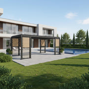 Gazebo MIRADOR-111 with louvred walls 3x6m, dark grey - kuva 9