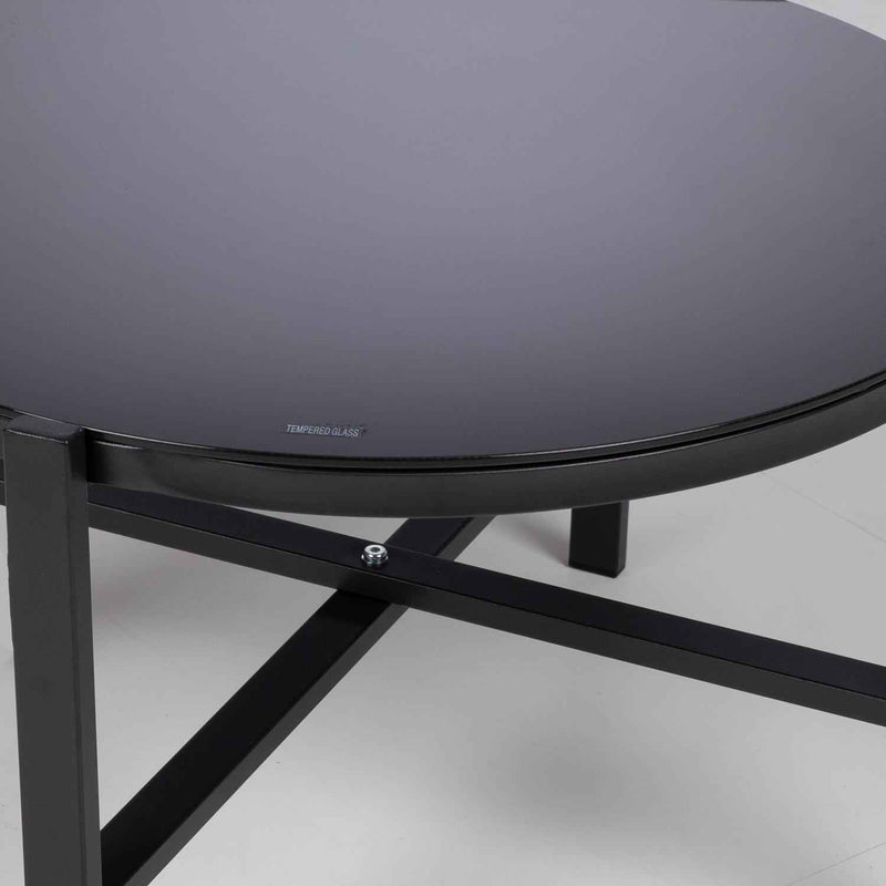 Canaan puutarhakalustesetti pöytä, penkki ja 2 tuolia, musta