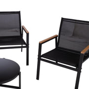 Garden furniture set CANAAN table, bench and 2 chairs, black - kuva 6