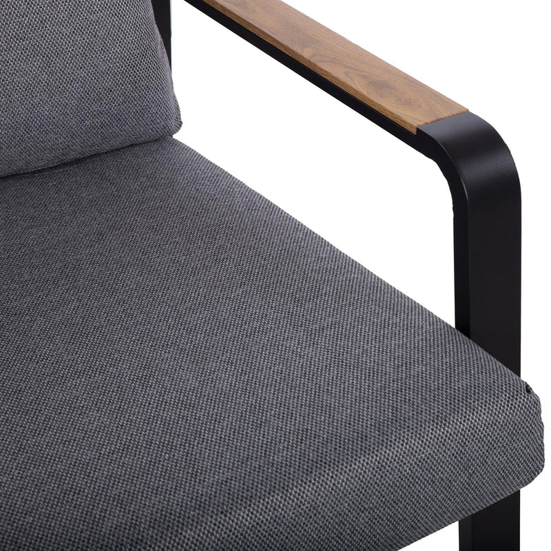 Garden furniture set LONA table, sofa and 2 chairs, grey/black - kuva 5