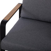 Garden furniture set LONA table, sofa and 2 chairs, grey/black - kuva 6