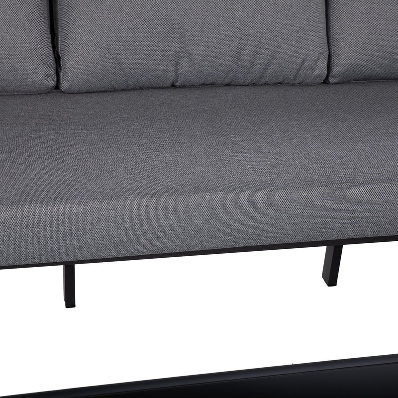Garden furniture set LONA table, sofa and 2 chairs, grey/black - kuva 7