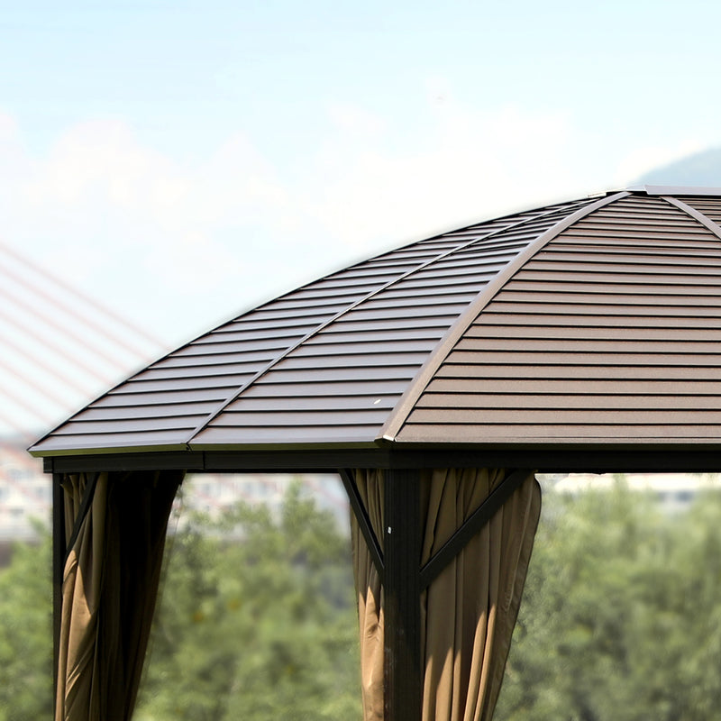 Gazebo SUNSET 3x4xH2/2,7m, beige/brown - kuva 5