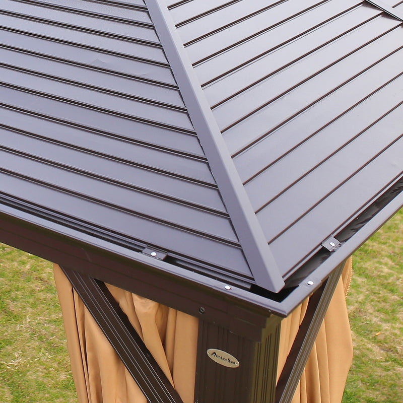 Gazebo SUNSET 3x4xH2/2,7m, brown/beige - kuva 5