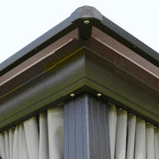 Gazebo SUNSET 3x4xH2/2,7m, taupe/brown - kuva 4