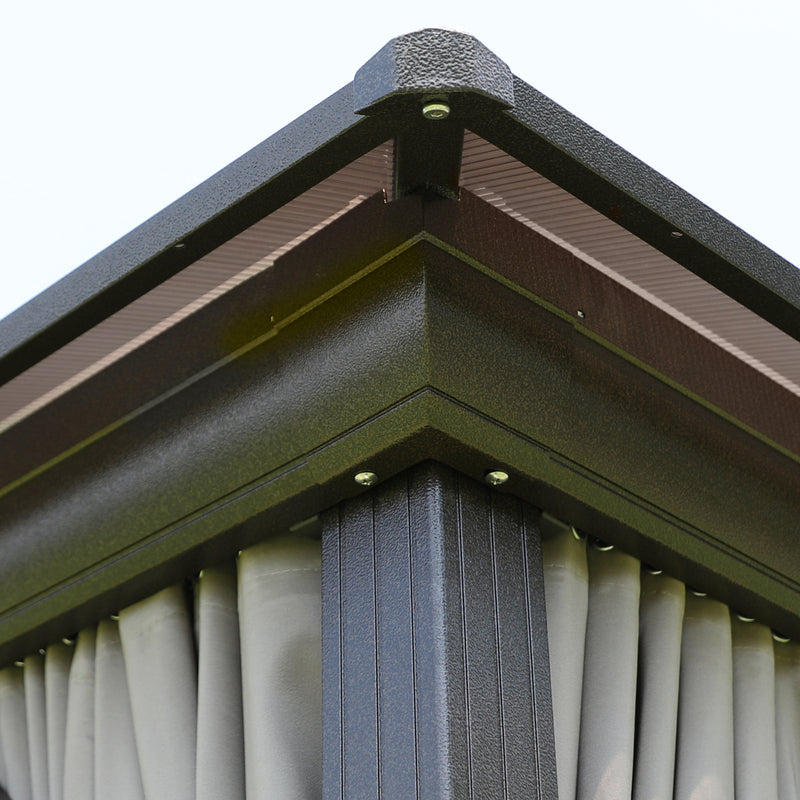 Gazebo SUNSET 3x4xH2/2,7m, taupe/brown - kuva 4