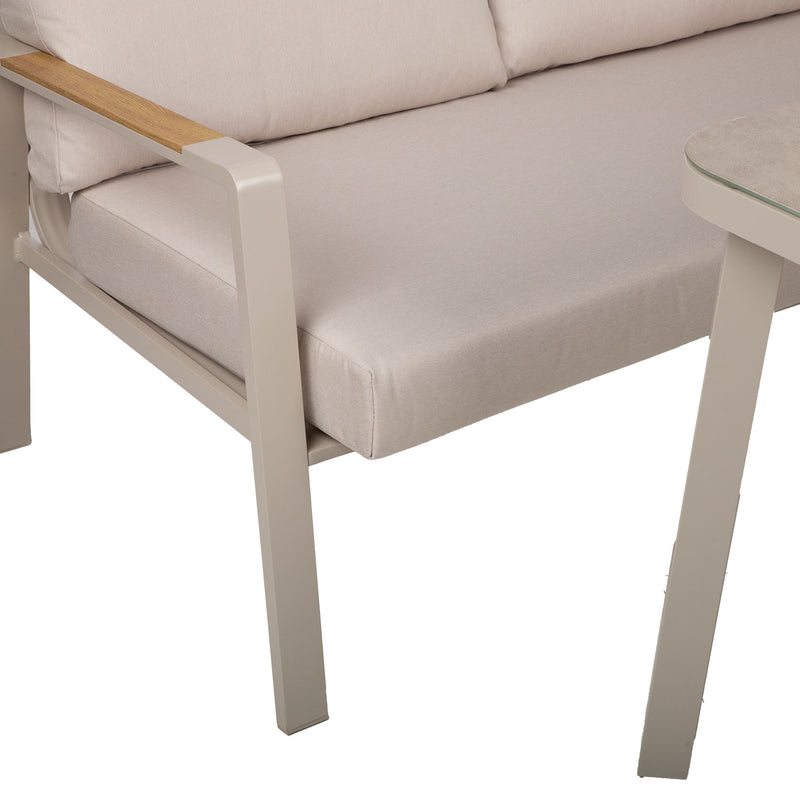 Garden furniture set UPLAND table and corner sofa, beige - kuva 10