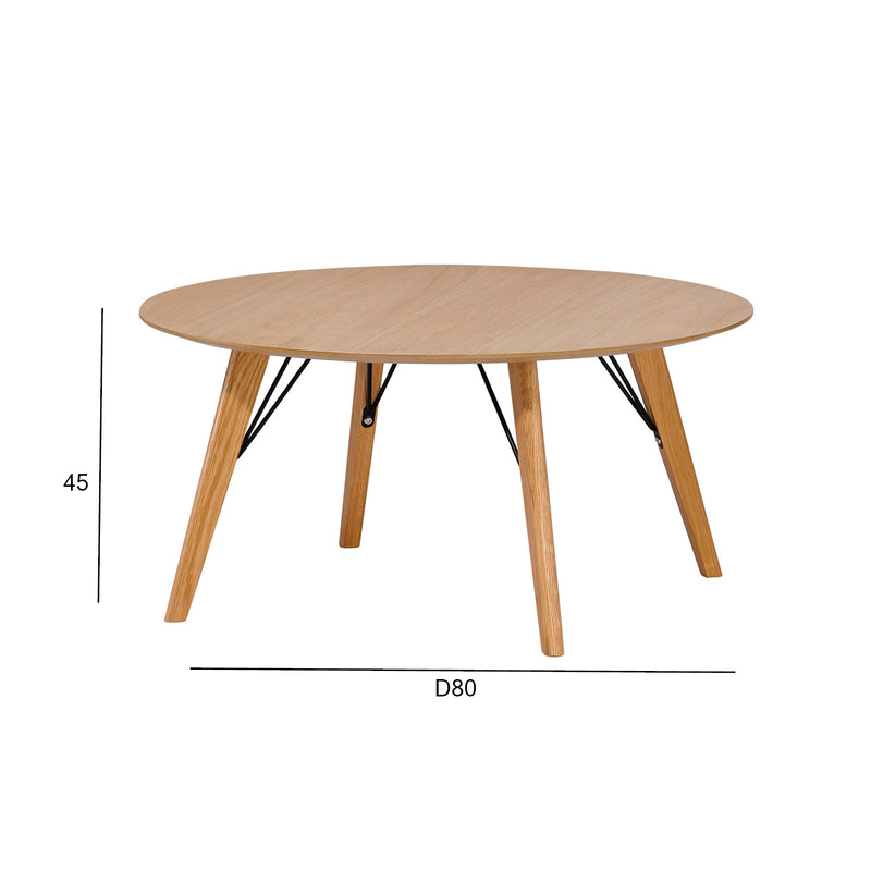 Coffee table HELENA D80xH45cm, oak - kuva 2