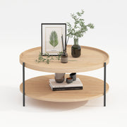 Coffee table CINDY D80xH40cm, melamine oak - kuva 2