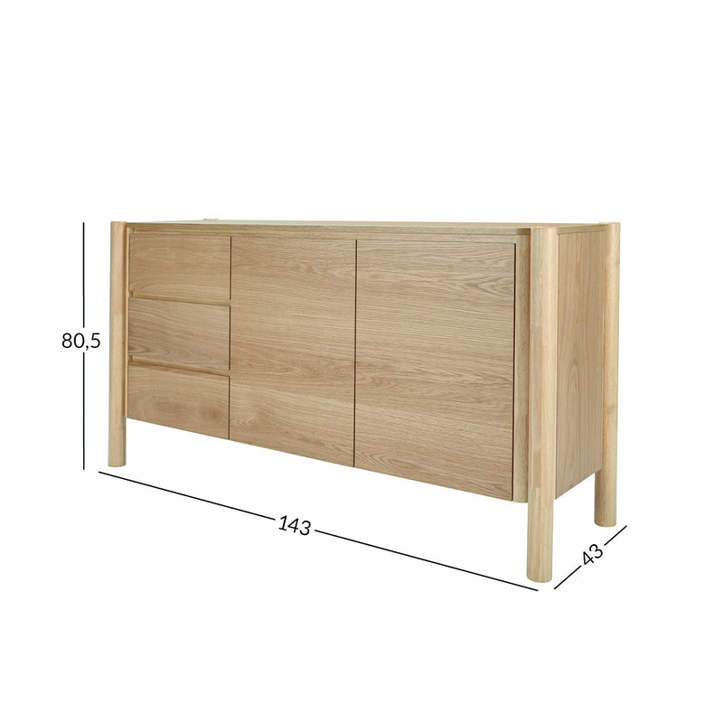Side board GARDENIA 143x43xH80,5cm, oak - kuva 2
