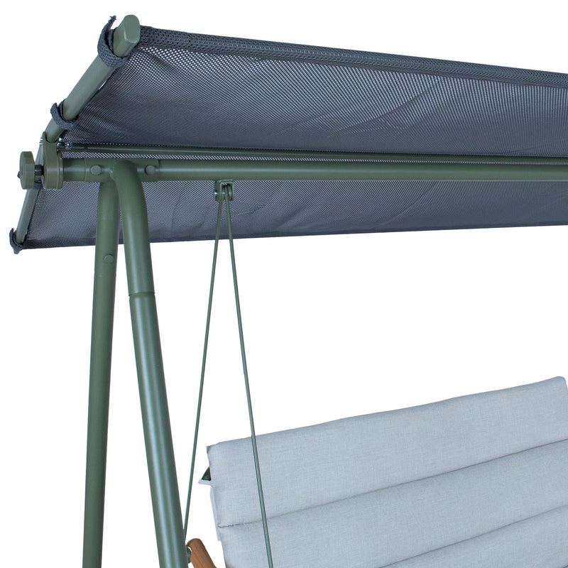 Garden swing MASSIOM 2-seater, green - kuva 6