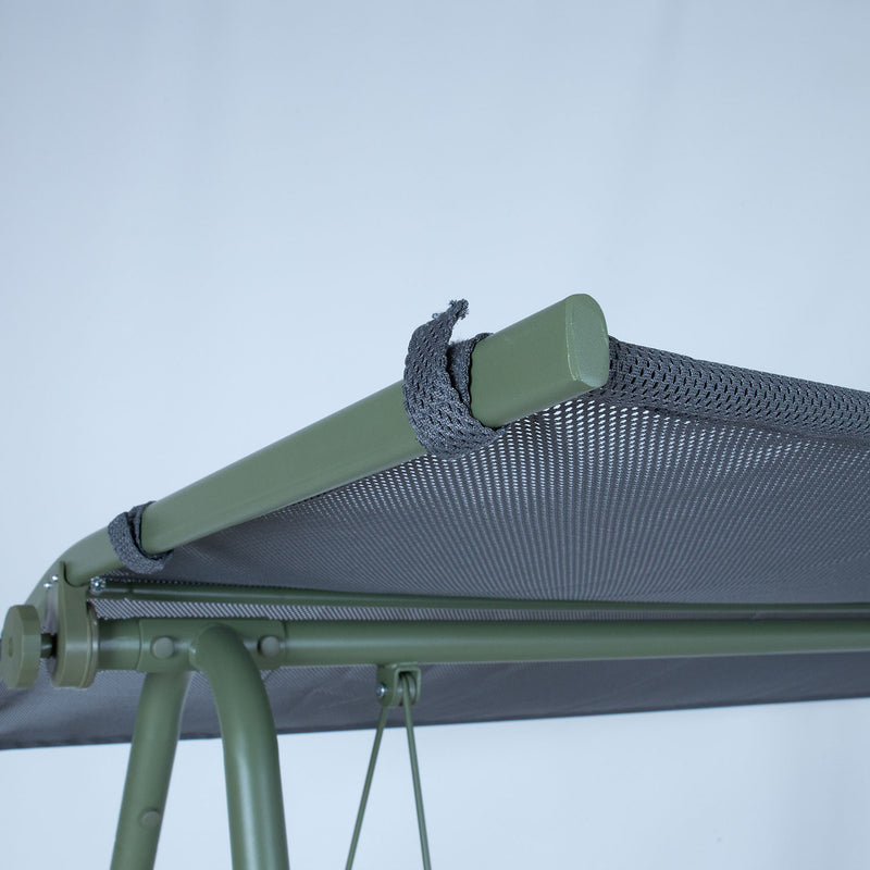 Garden swing MASSIOM 2-seater, green - kuva 7