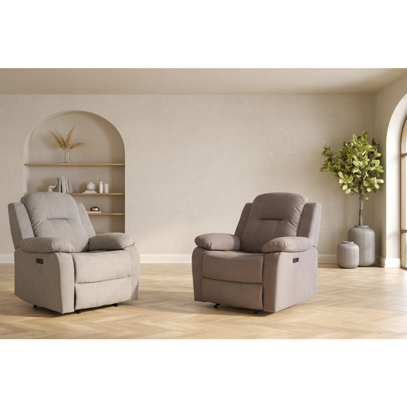Recliner armchair LOWRI with electric mechanism, grey - kuva 9