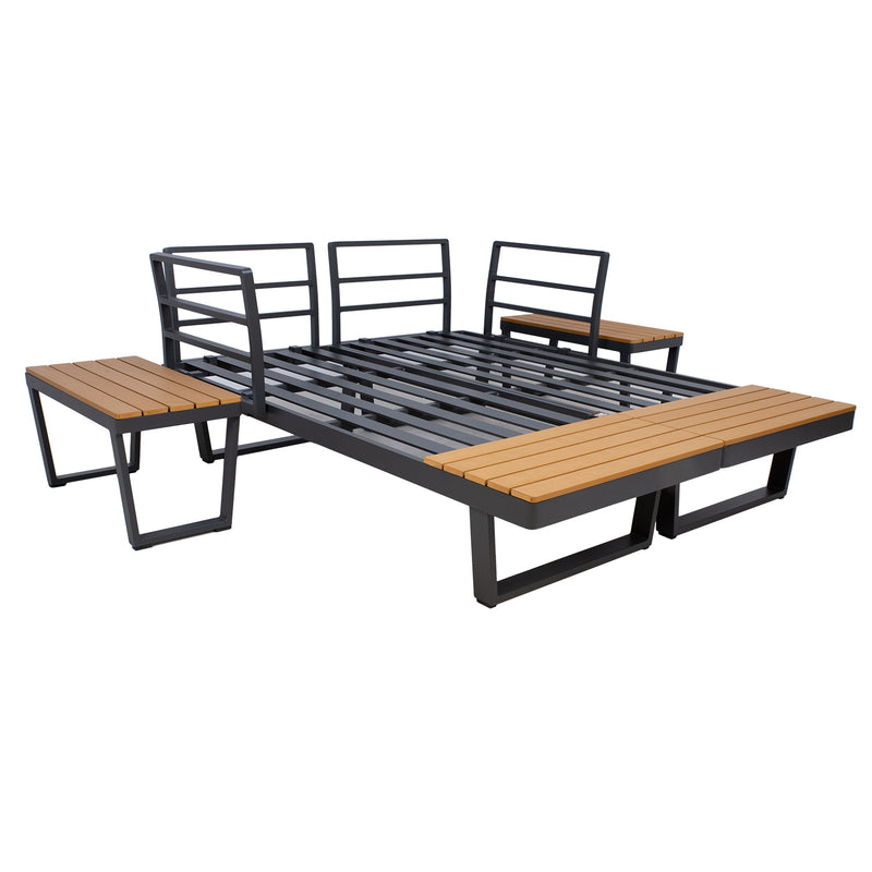 Garden furniture set MALTA modular sofa, 2 tables - kuva 8