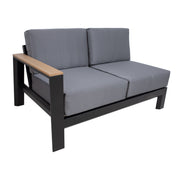 Garden furniture set FELINO corner sofa, 2 tables, black - kuva 5