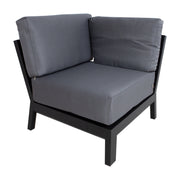Garden furniture set FELINO corner sofa, 2 tables, black - kuva 6