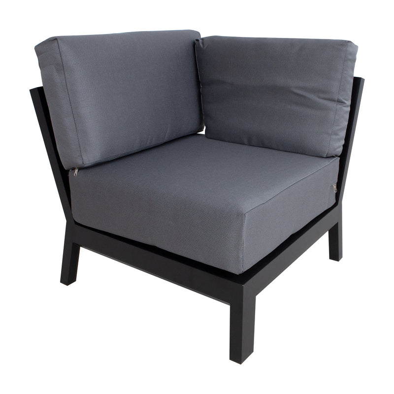 Garden furniture set FELINO corner sofa, 2 tables, black - kuva 6