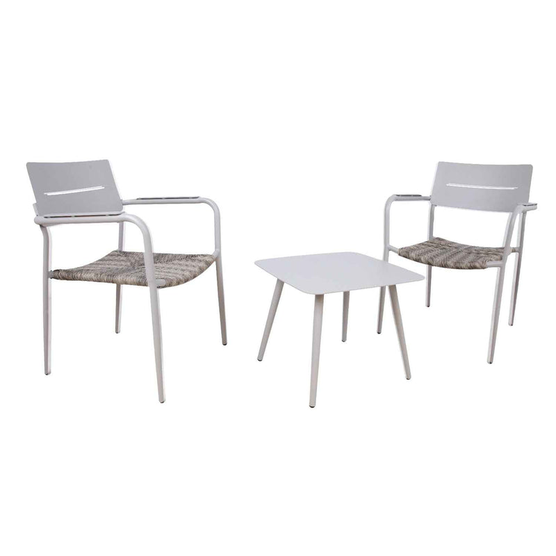 Cocora parvekekalustesetti, pöytä ja 2 tuolia, harmaanbeige