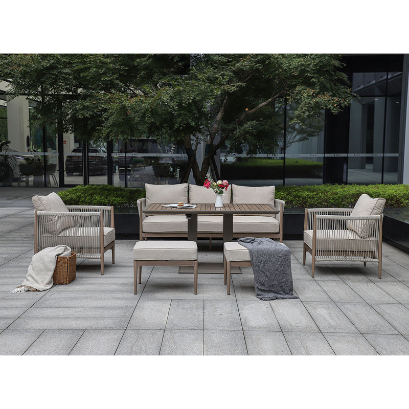 Garden furniture set MEDINA 6-parts, beige - kuva 8