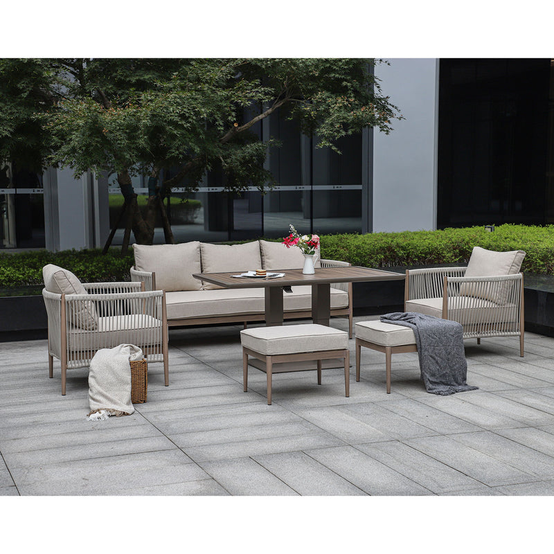 Garden furniture set MEDINA 6-parts, beige - kuva 9
