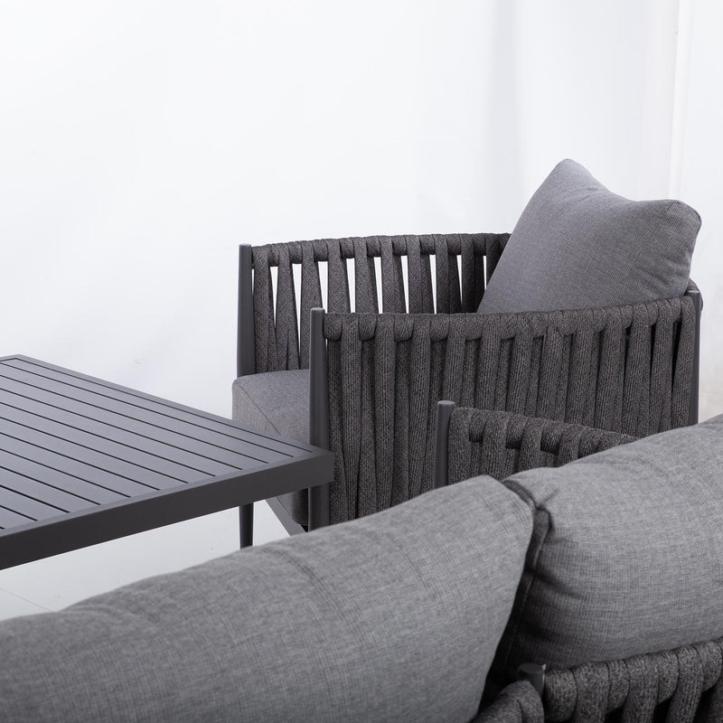 Garden furniture set BRISTOL table, sofa and 2 chairs, grey - kuva 8