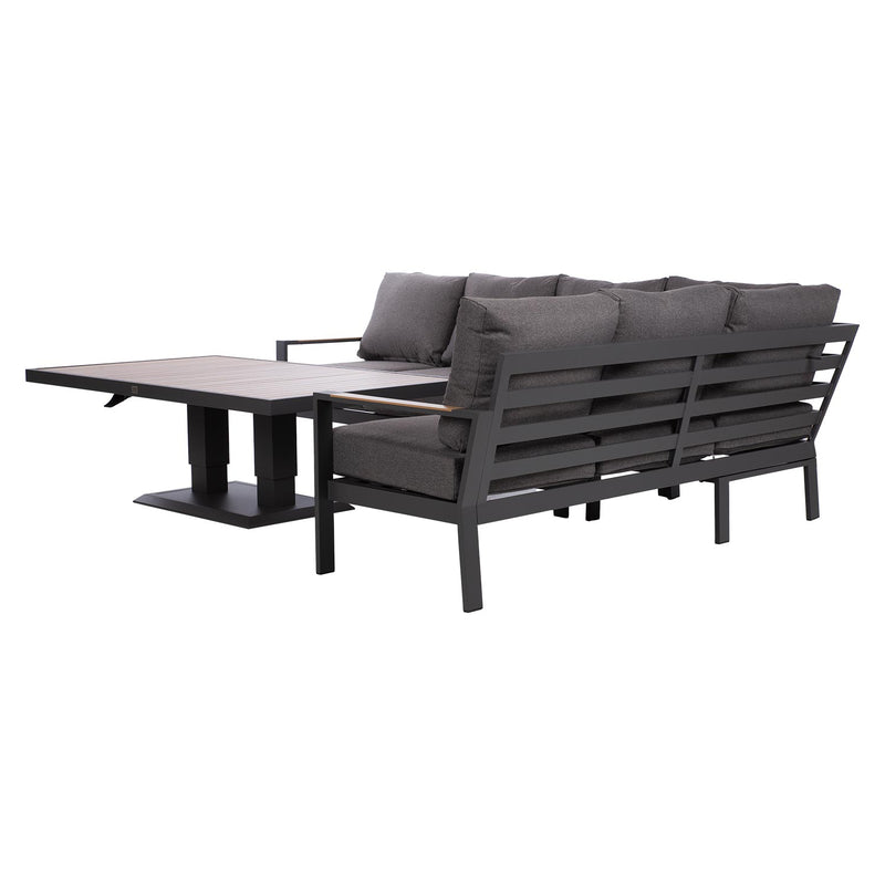Garden furniture set RIO corner sofa and table, dark grey - kuva 6