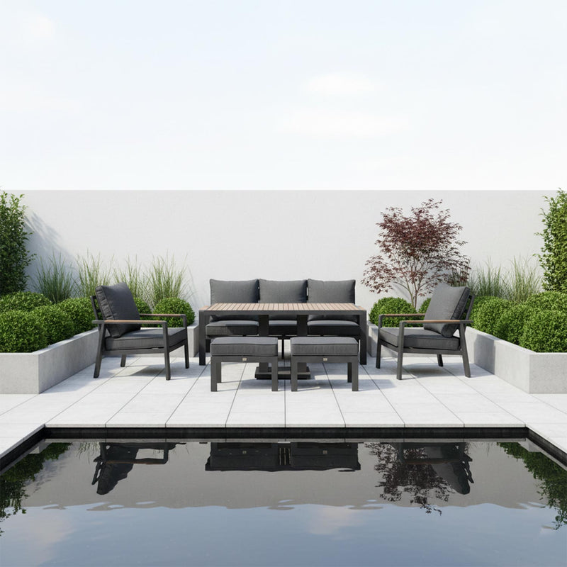 Garden furniture set PARKER 6-parts, grey - kuva 8
