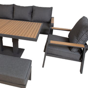 Garden furniture set PARKER 5-parts, grey - kuva 5