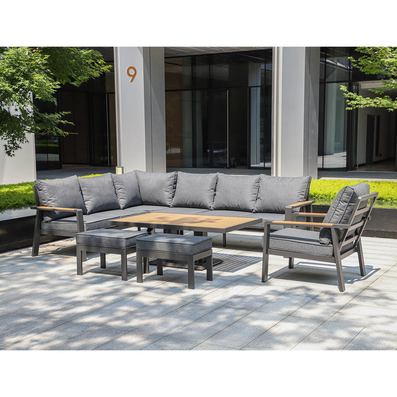 Garden furniture set PARKER 5-parts, grey - kuva 7