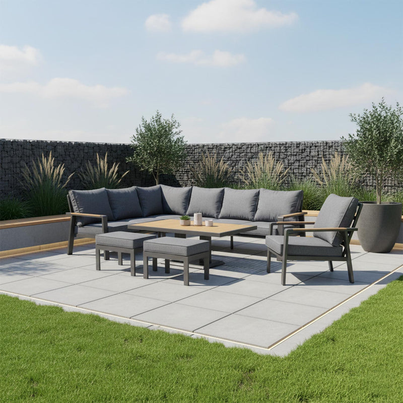 Garden furniture set PARKER 5-parts, grey - kuva 8