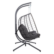 Hanging chair FINSE 2-seater 142x106xH194cm, dark grey - kuva 4
