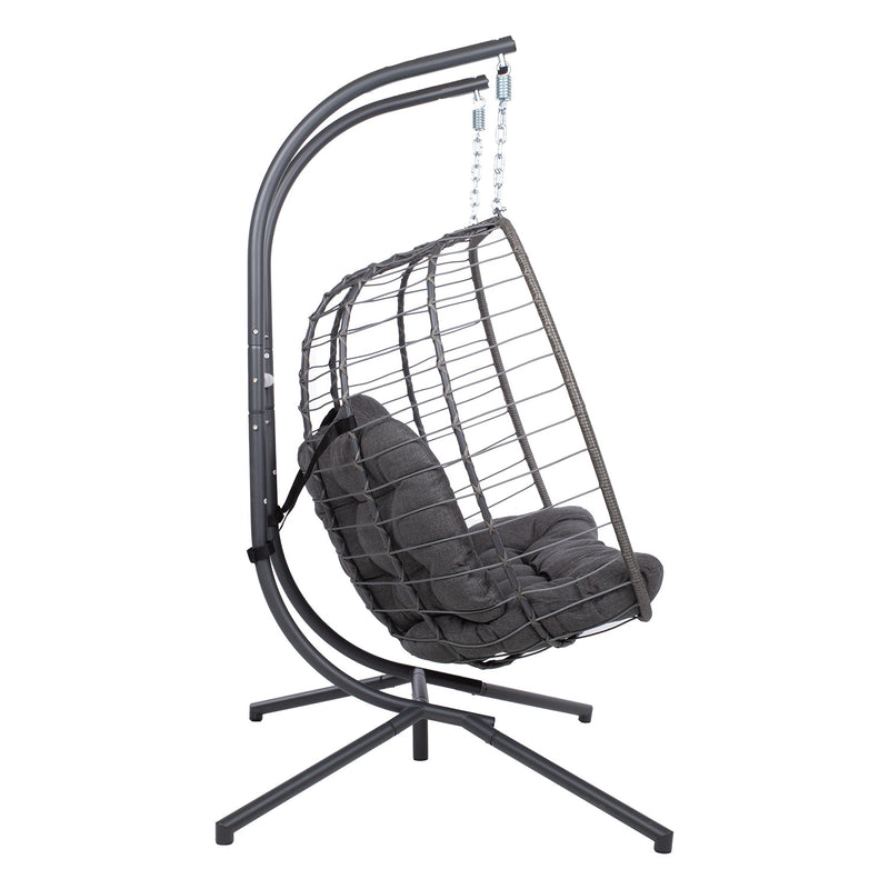 Hanging chair FINSE 2-seater 142x106xH194cm, dark grey - kuva 4