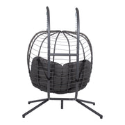 Hanging chair FINSE 2-seater 142x106xH194cm, dark grey - kuva 5