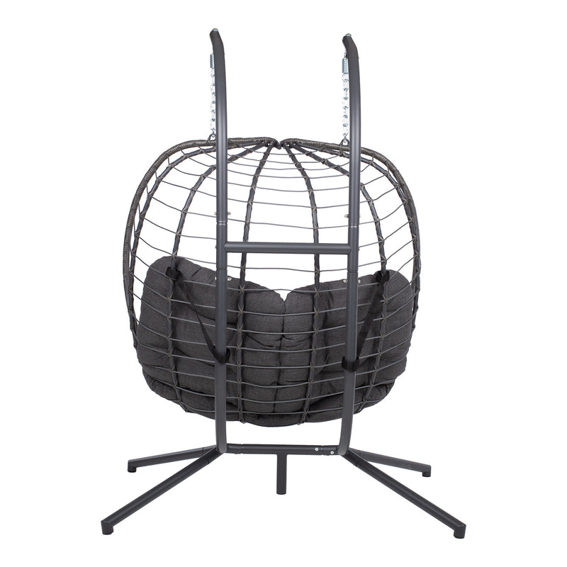 Hanging chair FINSE 2-seater 142x106xH194cm, dark grey - kuva 5