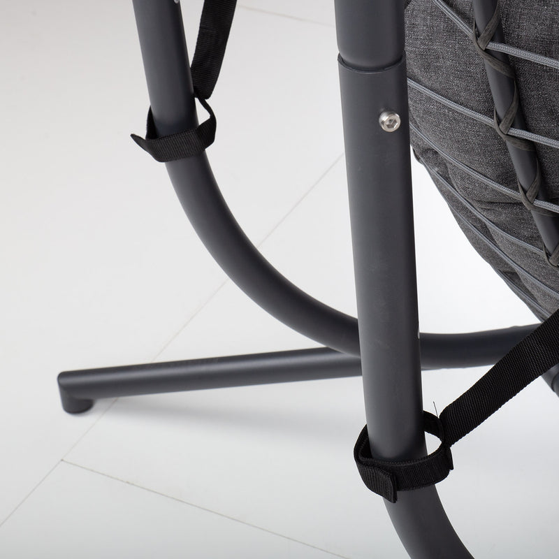 Hanging chair FINSE 2-seater 142x106xH194cm, dark grey - kuva 6