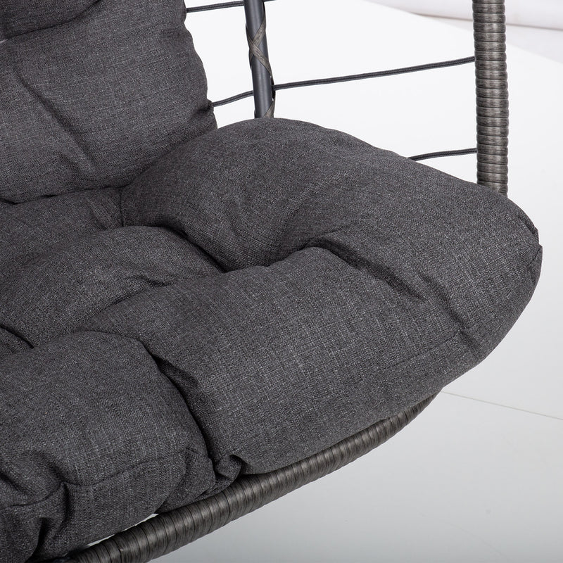 Hanging chair FINSE 2-seater 142x106xH194cm, dark grey - kuva 7