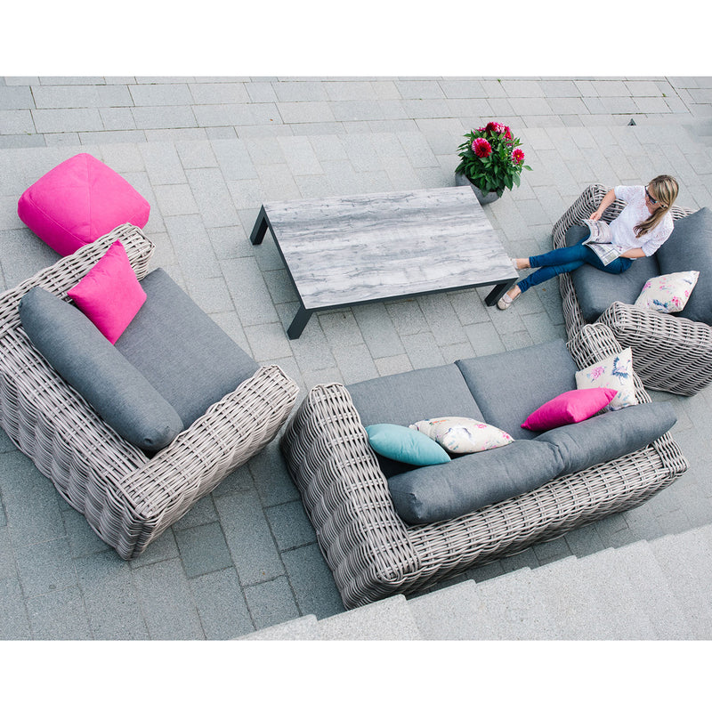 Garden furniture set CALISTA table, sofa and 2 chairs, grey - kuva 10