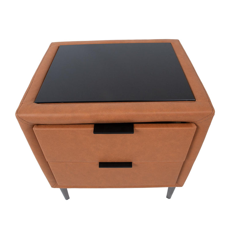 Night stand LENA 50,5x41xH54cm, cognac brown - kuva 5