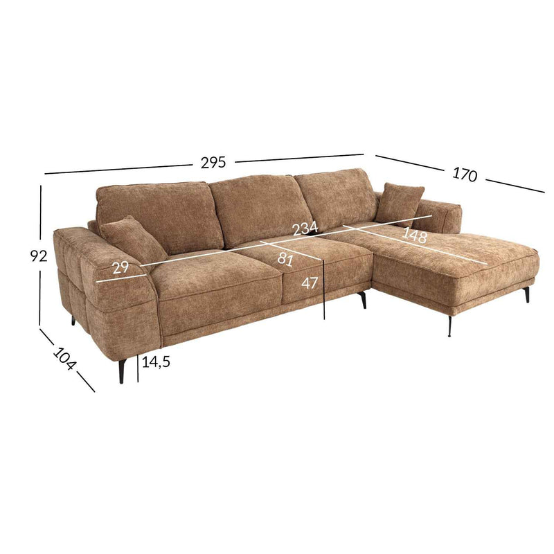 OLO Olivia kulmasohva, oikea kulma, beige
