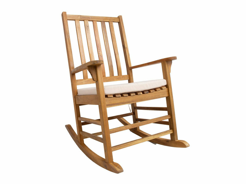 Finlay keinutuoli pihatuoli ruskea puu ja metallirunko