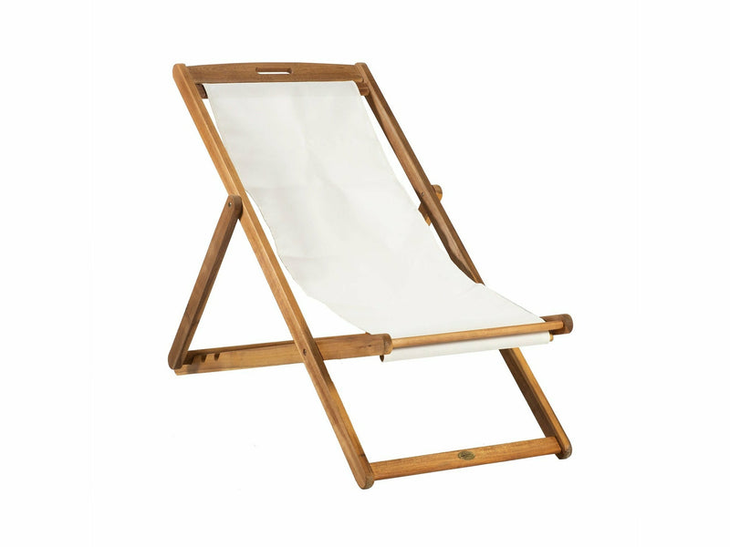 Finlay lepotuoli pihatuoli ruskea ja valkoinen säädettävällä selkänojalla