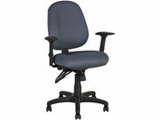 Saga työ- ja koulutuoli harmaa musta kangasverhoilu ergonominen design