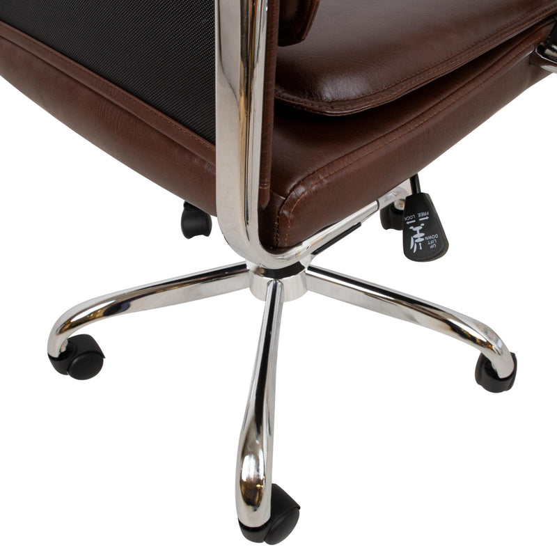 Ultra High työtuoli musta kromi moderni muotoilu ergonominen