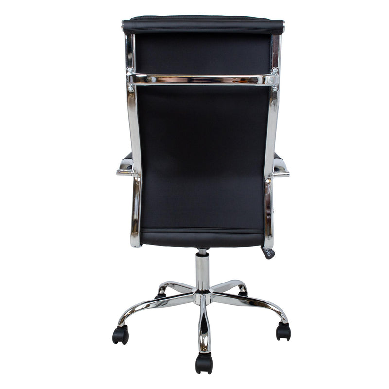 Ultra High työtuoli musta kromi korkeaselkäinen ergonominen